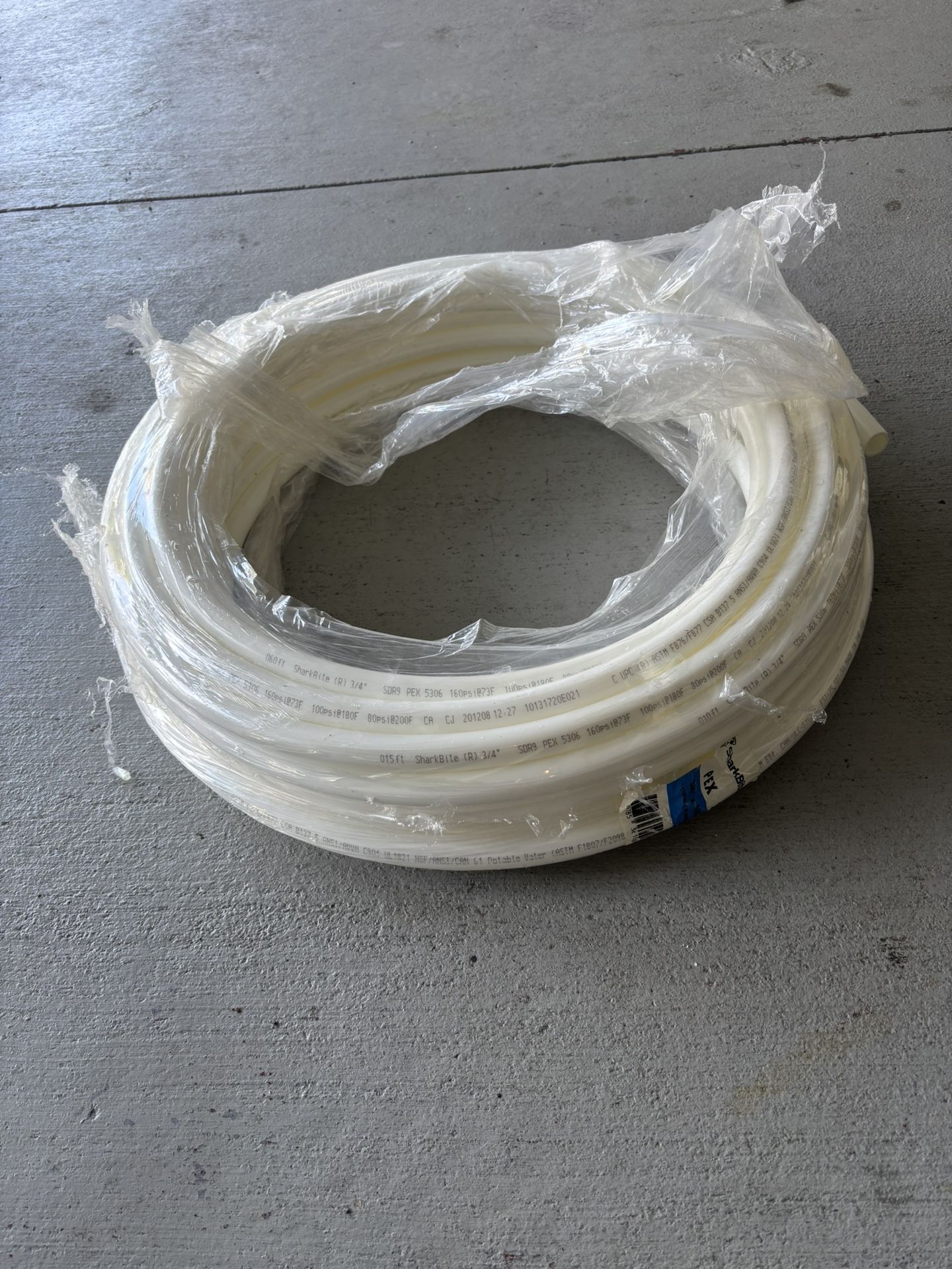 100’ 3/4” Pex White