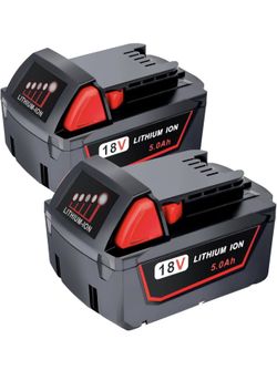 5.0Ah Replacement Battery for Milwaukee 18V Battery Compatible with Milwaukee M18 Battery 48-11-1850 48-11-1852 48-11-1820 48-11-1828 48-11-1830 Cordl