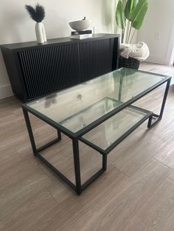 Black Modern Rectangular Coffee Table