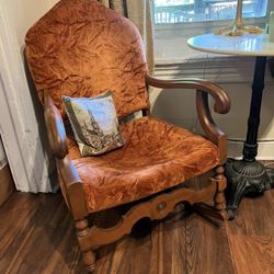 Vintage Burnt Orange Rocking Chair 