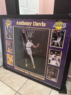 Anthony Davis Signed Lakers 2019-2020 NBA Champions Framed Photo