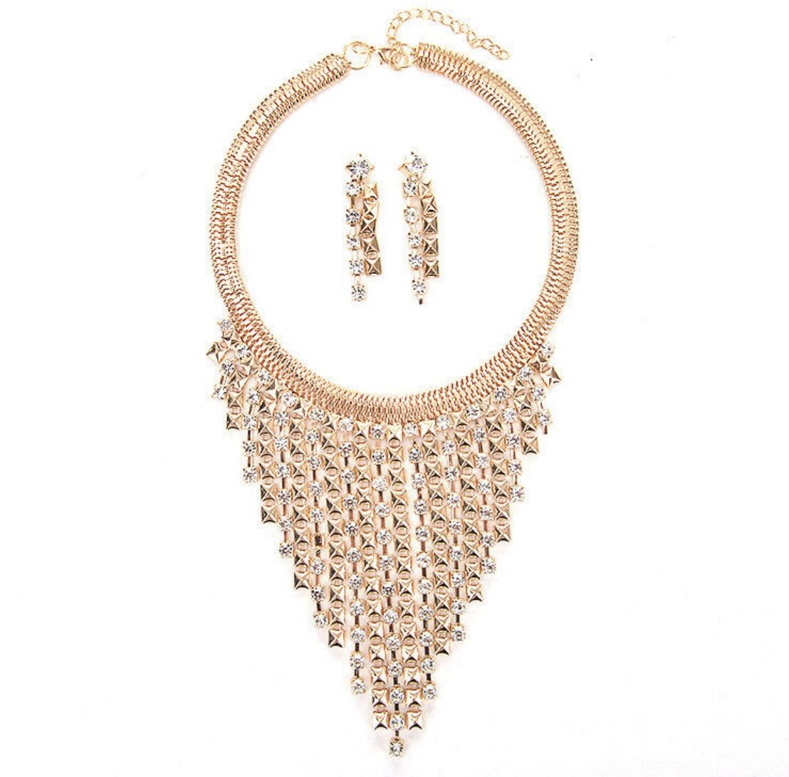 Crystal Tassel Jewelry Set