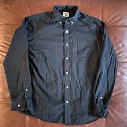 Old Navy Cotton Casual Button-Down Shirt Men's Sz L Black