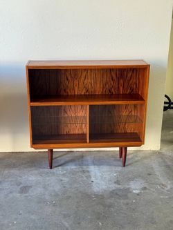 Vintage Danish Rosewood Display Cabinet - 1960s Mid-Century Modern Bookcase