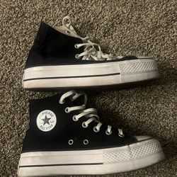 Black Platform Converse Womens 6