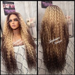 Human Hair Blended Lace Front Wig 