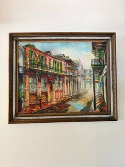 Original: New Orleans French Quarter Street Scene Oil Painting