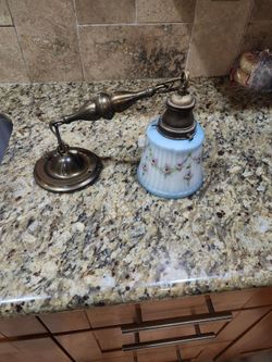 Vintage 1920's light fixture hand painted Antique