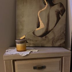 Canvas Painting- Beautiful Woman Silhouette With Gold Accents 