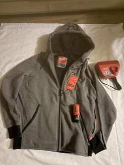 Milwaukee Heated Jacket Hoodie Kit Gray W/ Battery & Charger 306G-21L Size:XL 