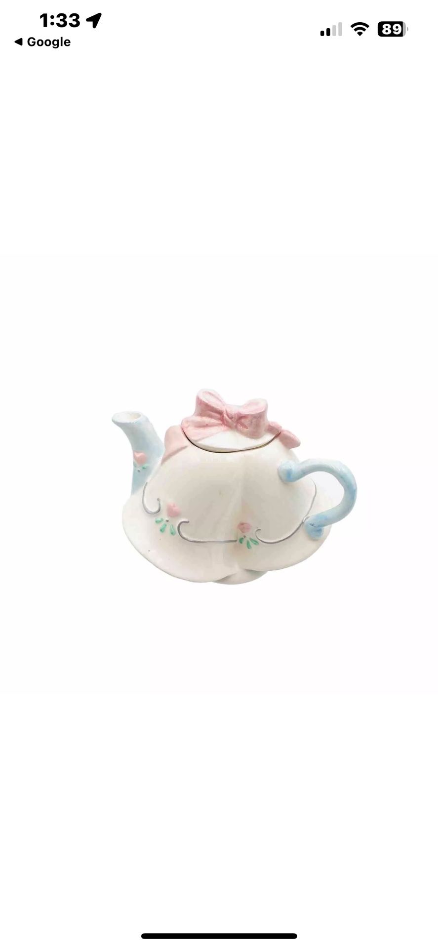 VTG Ceramic Mini Collectible Teapot June "Wedded Bliss" W/ Original Box