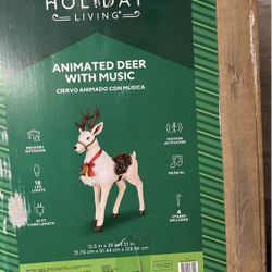 4.25 Ft LED White Animatronic Reindeer Christmas Decoration