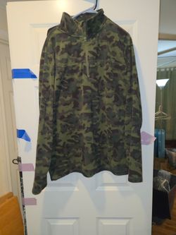 Camo Fleece Quarter-Zip Pullover-2 XL
