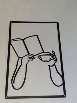 Metal Wall Art - Woman Reading with Coffee