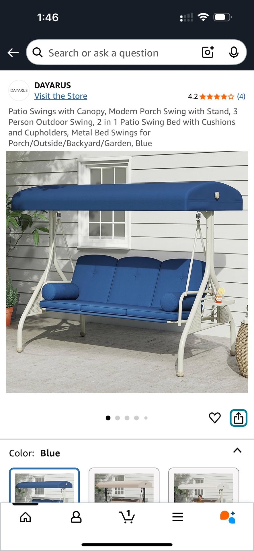 Brand Dayarus 3 Person Patio Swing/ Bed Swings