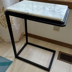 Small Marble & Metal End Table - Excellent Condition!