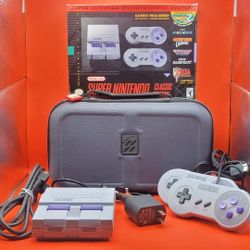 Nintendo Super NES Classic Edition Gaming Console - Grey W/ Original Box & Protective Carrying Case