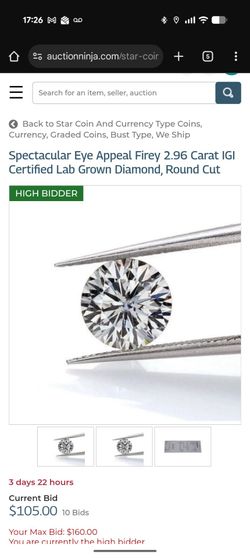 Spectacular Eye Appeal Firey 2.96 Carat IGI Certified Lab Grown Diamond, Round Cut