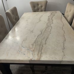 Marble Table With 6 Chairs 