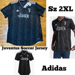 Juventus Soccer Jersey  Adidas Black and White Football 22/23 Men’s Size 2XL New