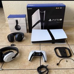 Sony PlayStation 5 Pro Console 2TB w Controller, Power Cord, 2 Headsets & Stand