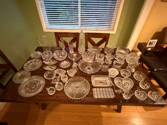 60–70 Piece Crystal Collection — Serving & Decorative Pieces