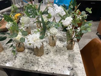 Vases with flowers x 12