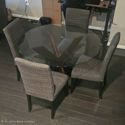 Glass Top Kitchen Table With 4 Chairs 