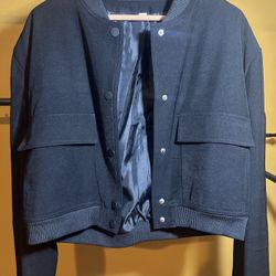 Black Bomber Jacket – Women’s Size M