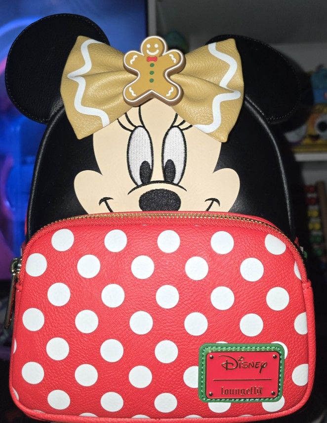 Loungefly Disney Minnie Holiday Mini Backpack with Bows