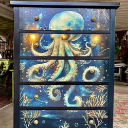 Illuminating Kraken Inspired Vintage Chest Of Drawer’s 