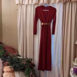 Fall/Thanksgiving / Christmas Event Dress (Brick Red, Dark Red, Burgundy) Elegant/Goddess 