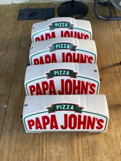 Lot of 4 papa johns magnetic car toppers for delivery