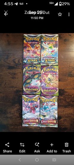 Pokemon Sword and Shield lot of 6 booster packs