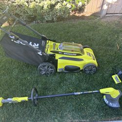 Ryobi 40V Battery Lawn Mower and String Trimmer/Edger Set
