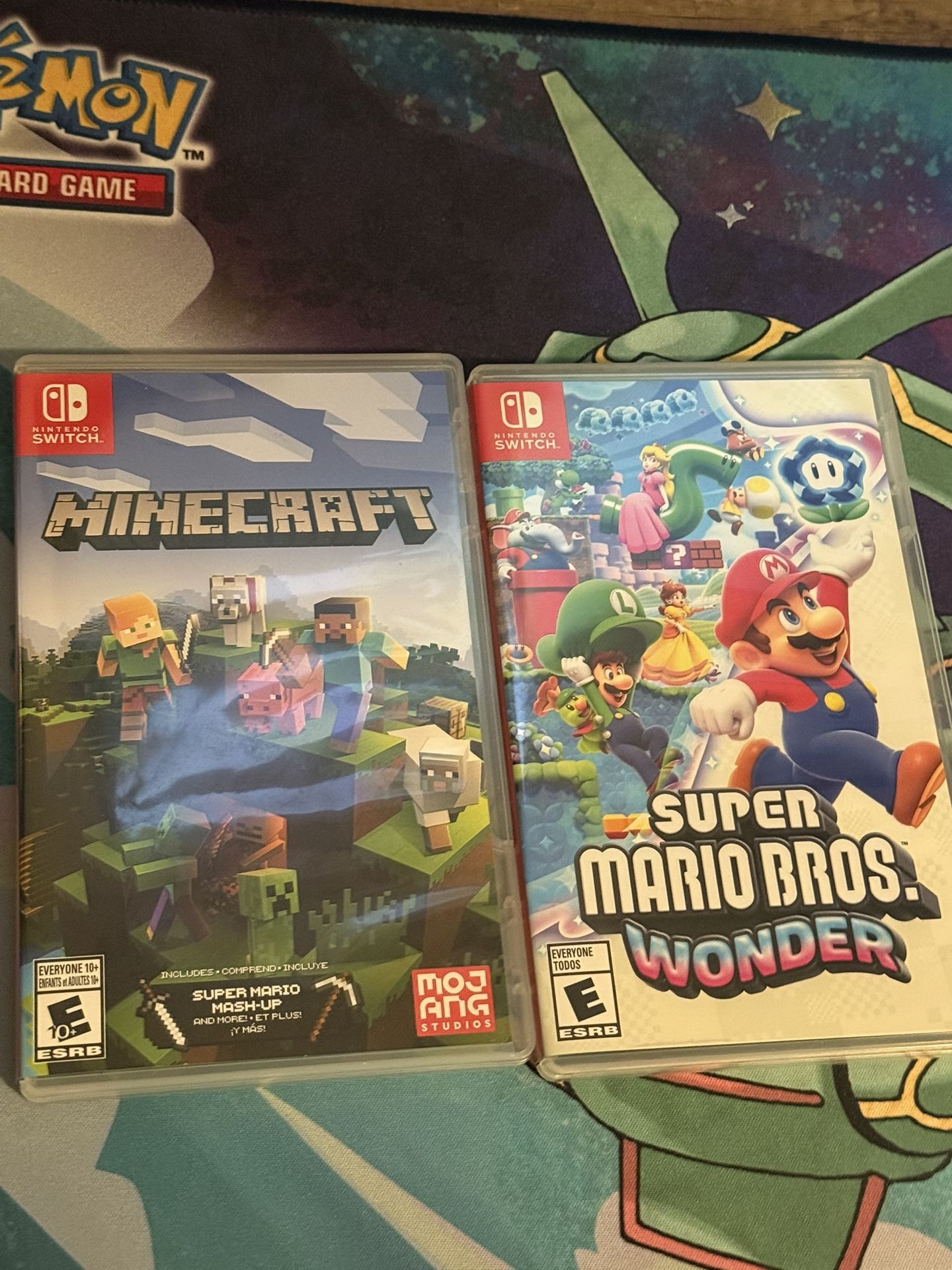 Nintendo switch games super Mario bros wonder & Minecraft