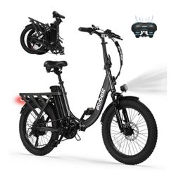 ACTBEST Mars Electric Bike for Adults, 20'' Fat Tire Folding Ebike with Peak 1200W Motor, 7 Speed 28MPH, 48V 499Wh Removable Battery Max Range 55 Mile