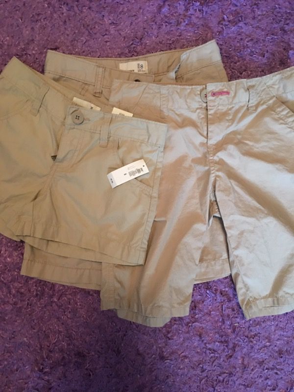 Girls size 8 and 10 khaki shorts