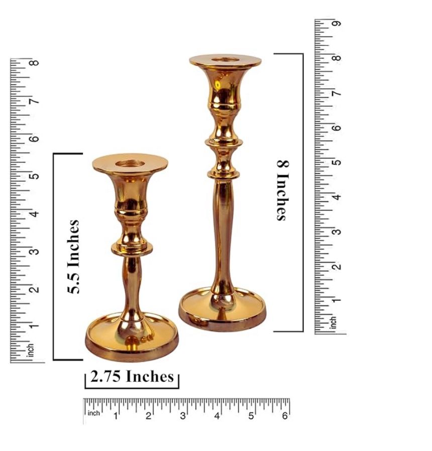 Gold Metal Candle (short & Tall)