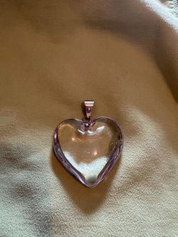 Clear Glass Heart Pendant 925 silver