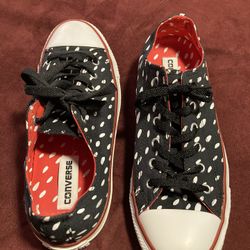 Marimekko Raindrop Black And Red Converse All Star Shoes 