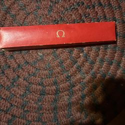 Red vintage omega watch box