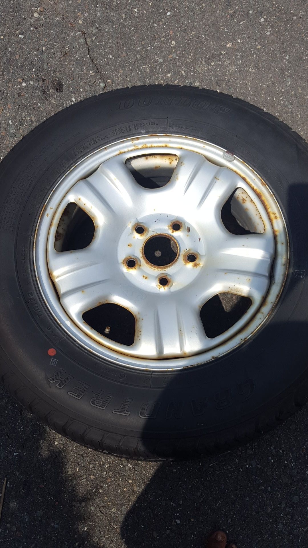 215/70R/16 Tire with Rim for $40