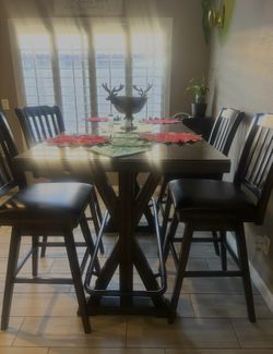 Black Wooden Dining Table 