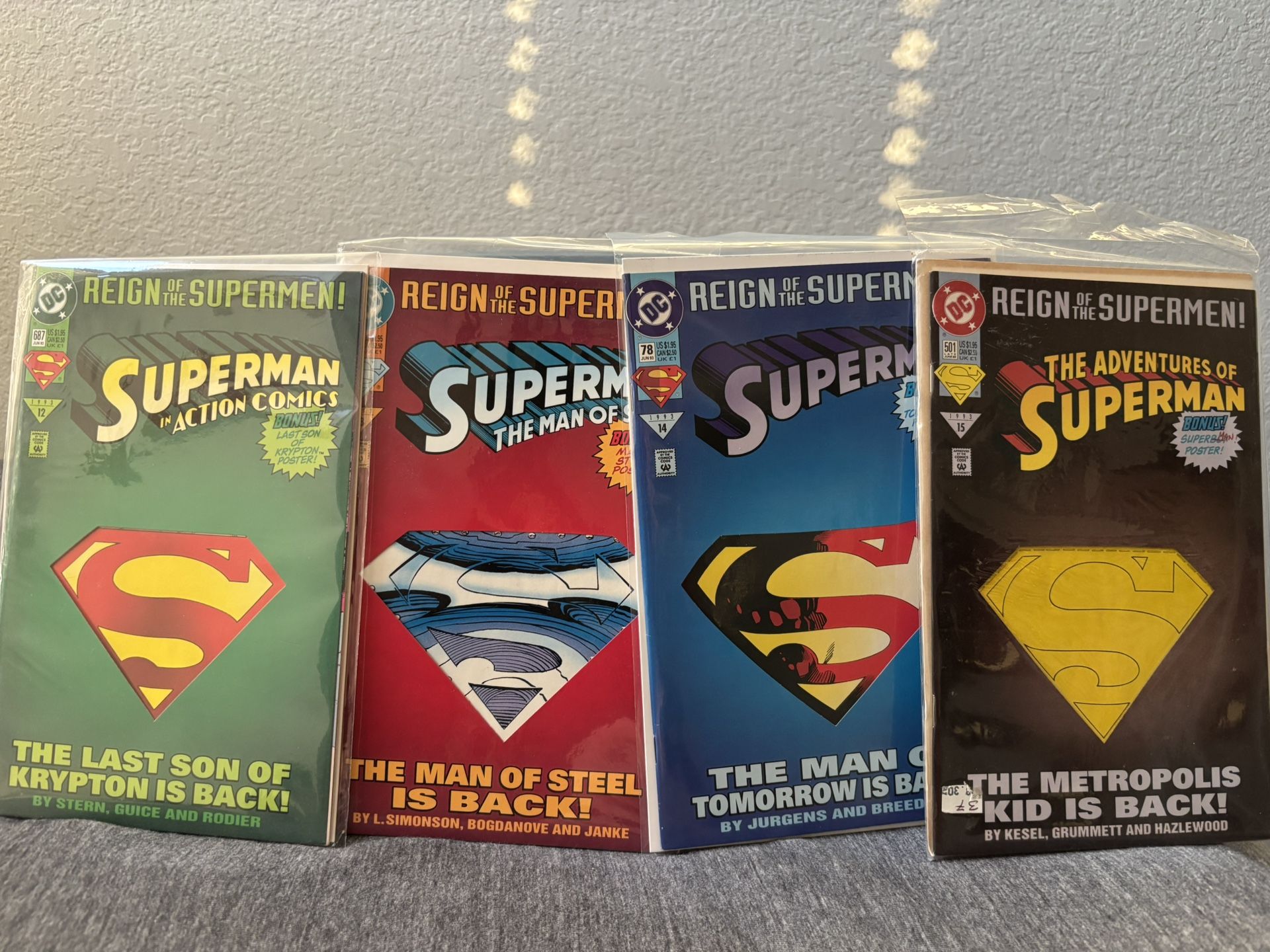 Reign Of Supermen Comics 1993 #12,13,14,15