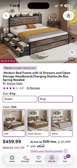 King Bed from Wayfair missing 3 drawers