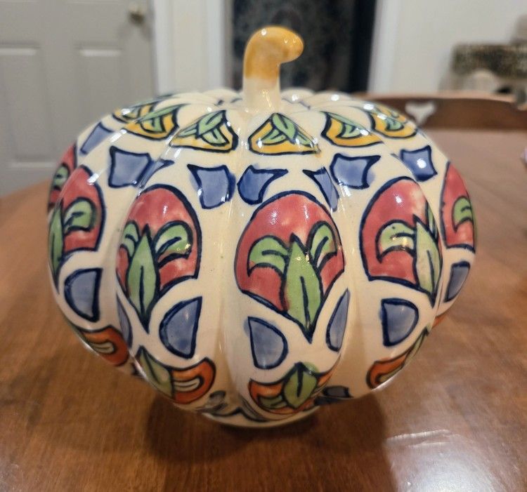 Hand Painted Ceramic Pumpkin 