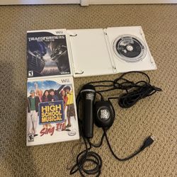 Vintage Original Nintendo Wii Gaming Console Games CD Disks + Microphone (3 Games Total)