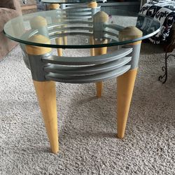  Two Vintage Glass Tables 