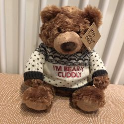NWT Bloomingdales Gund Little Brown Bear Holiday 2018 Adorable Sweater Soft